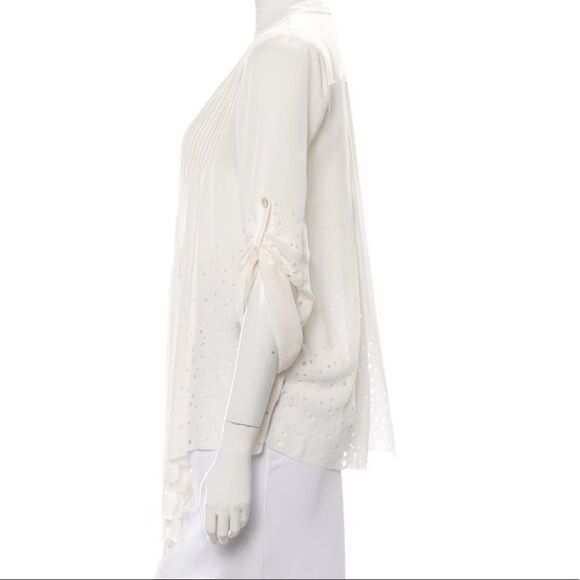 NEW ELIZABETH AND JAMES 100% Silk Pleated Top - Picture 7 of 8